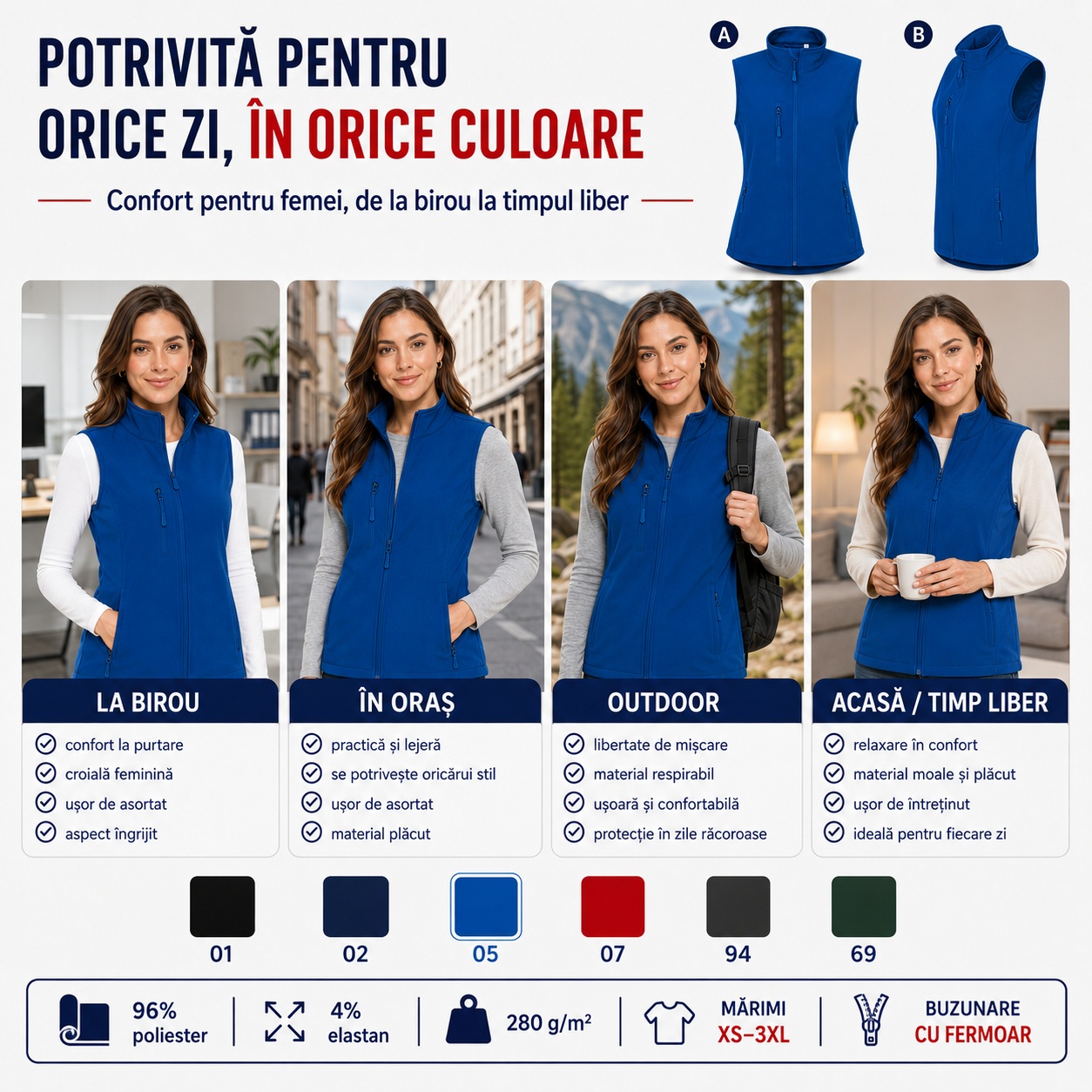 Ghid mărimi vestă damă Trail 569 XS 3XL