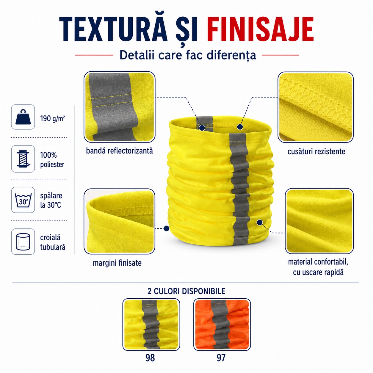 Eșarfă tubulară multifuncțională bărbați benzi reflectorizante