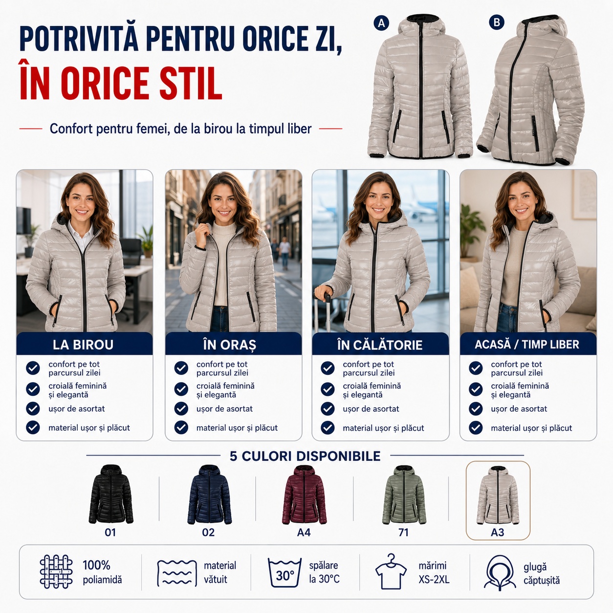 Everest 551 geacă damă pentru oraș