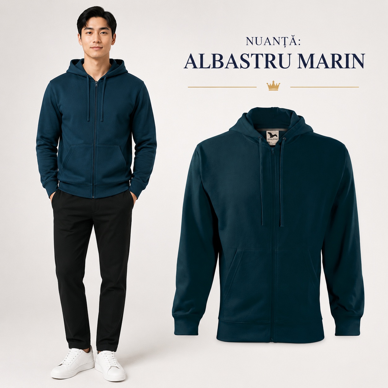 Interior și finisaje hanorac Malfini 410 Trendy Zipper 300 g m2