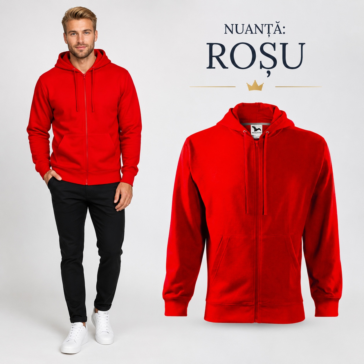 Detalii hanorac bărbați Malfini Trendy Zipper