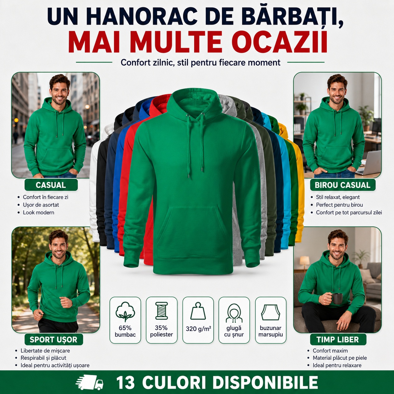 Hanorac F13 Cape Free pentru mai multe ocazii Hanorac bărbați F13 Cape Free purtat casual, la birou, pentru sport ușor și în timpul liber