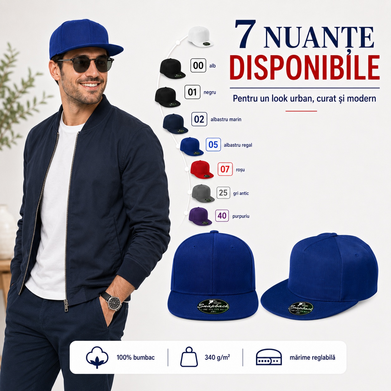 Șapcă RAP bărbat damă unisex Malfini 301 Șapcă RAP unisex Malfini 301 disponibilă în 7 culori