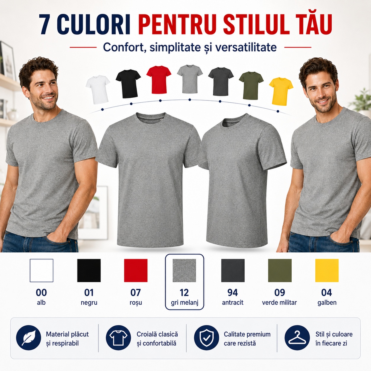 Tricou bărbați Malfini Edge 813 - 7 culori pentru stilul tău, confort, simplitate și versatilitate