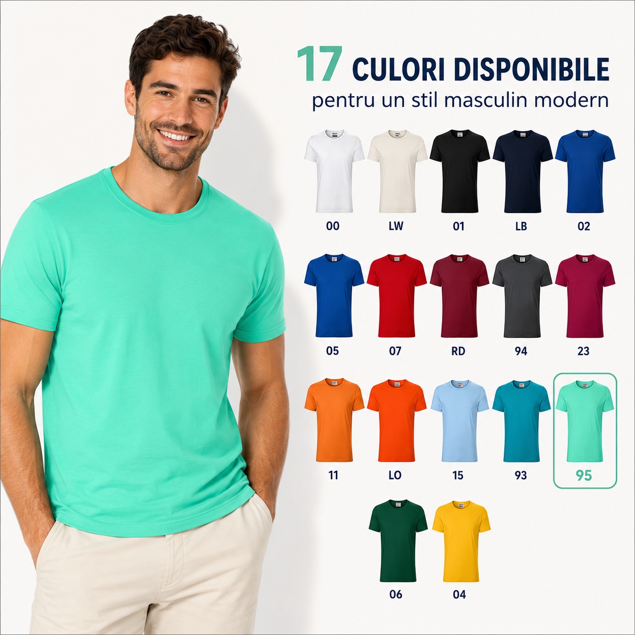Tricou bărbați Rimeck Resist R01, 100% bumbac pre-shrunk, 160 g/m², 17 culori disponibile