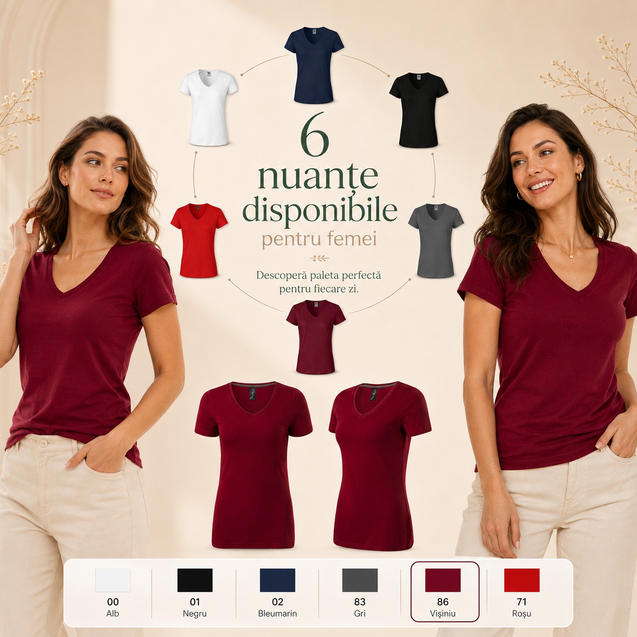 Tricou damă Malfini Premium - nuanța vișiniu Tricou damă Malfini Premium în nuanța vișiniu, disponibil în 6 culori