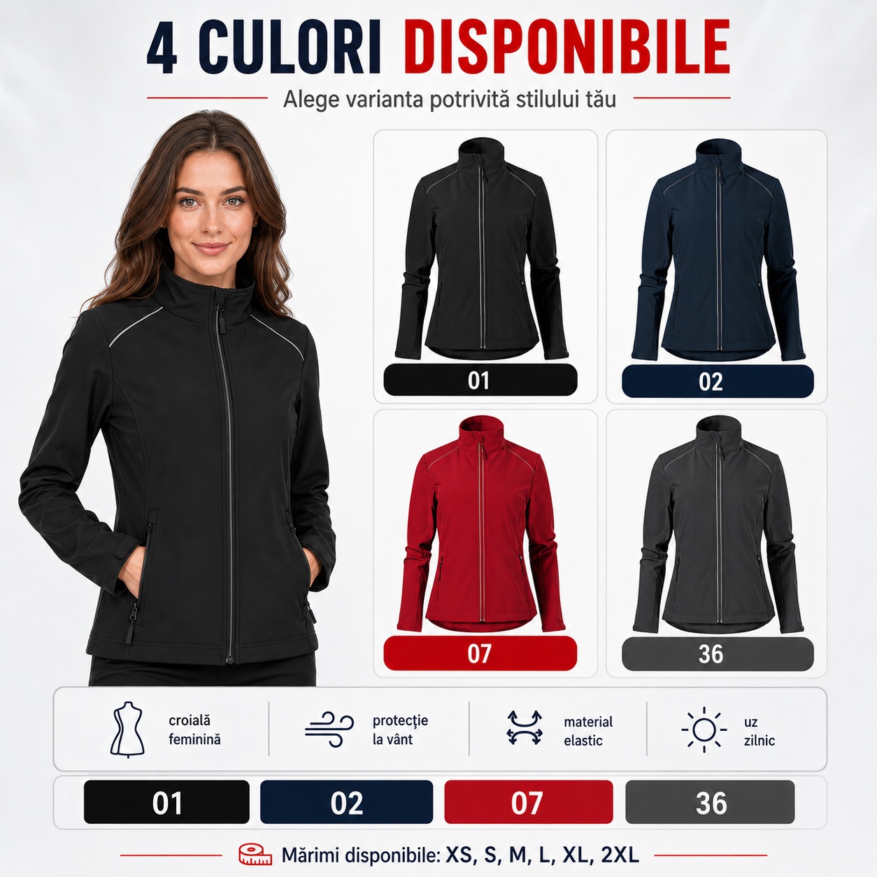 Geacă damă softshell fără glugă Valley 537 impermeabilă și elastică