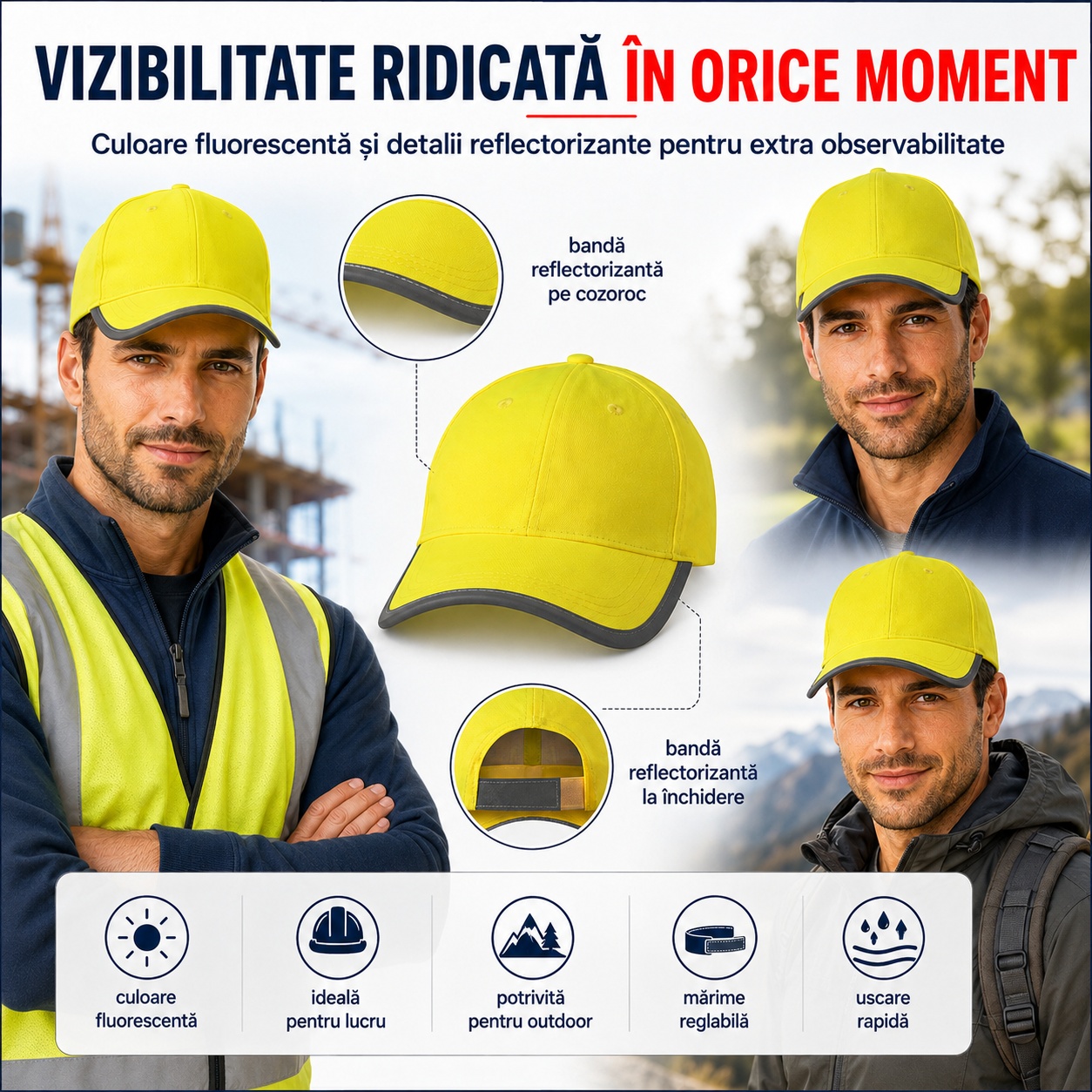 Ghid mărimi șapcă bărbați HV Reflex 3V5