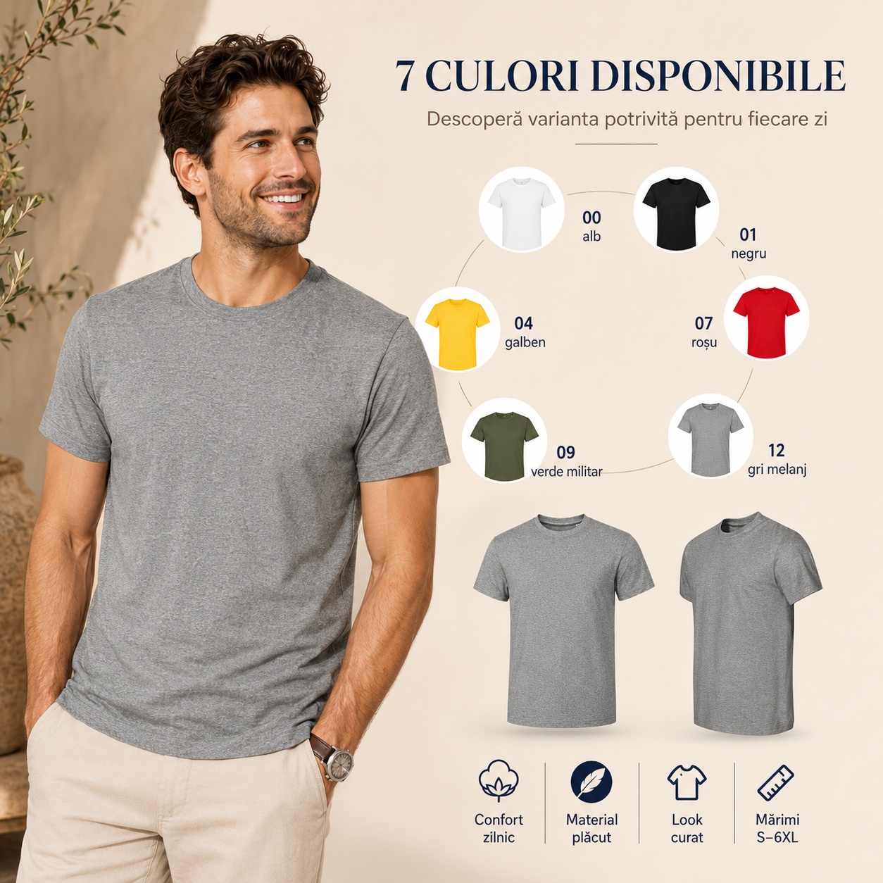 Tricou bărbătesc Malfini Edge 813 - 7 culori disponibile, alb, negru, roșu, gri melanj, antracit, verde militar și galben