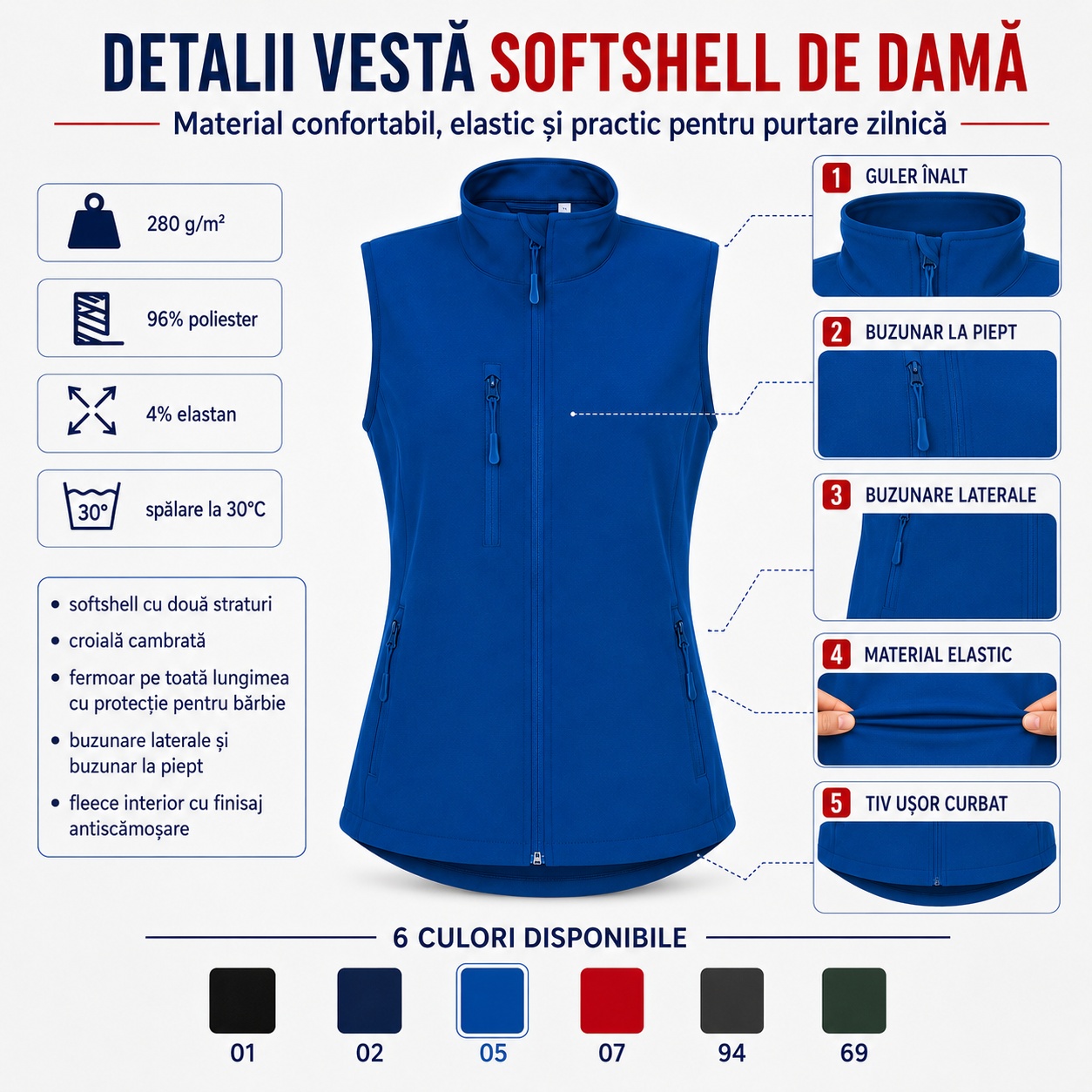 Vestă softshell damă Trail 569 vedere și caracteristici