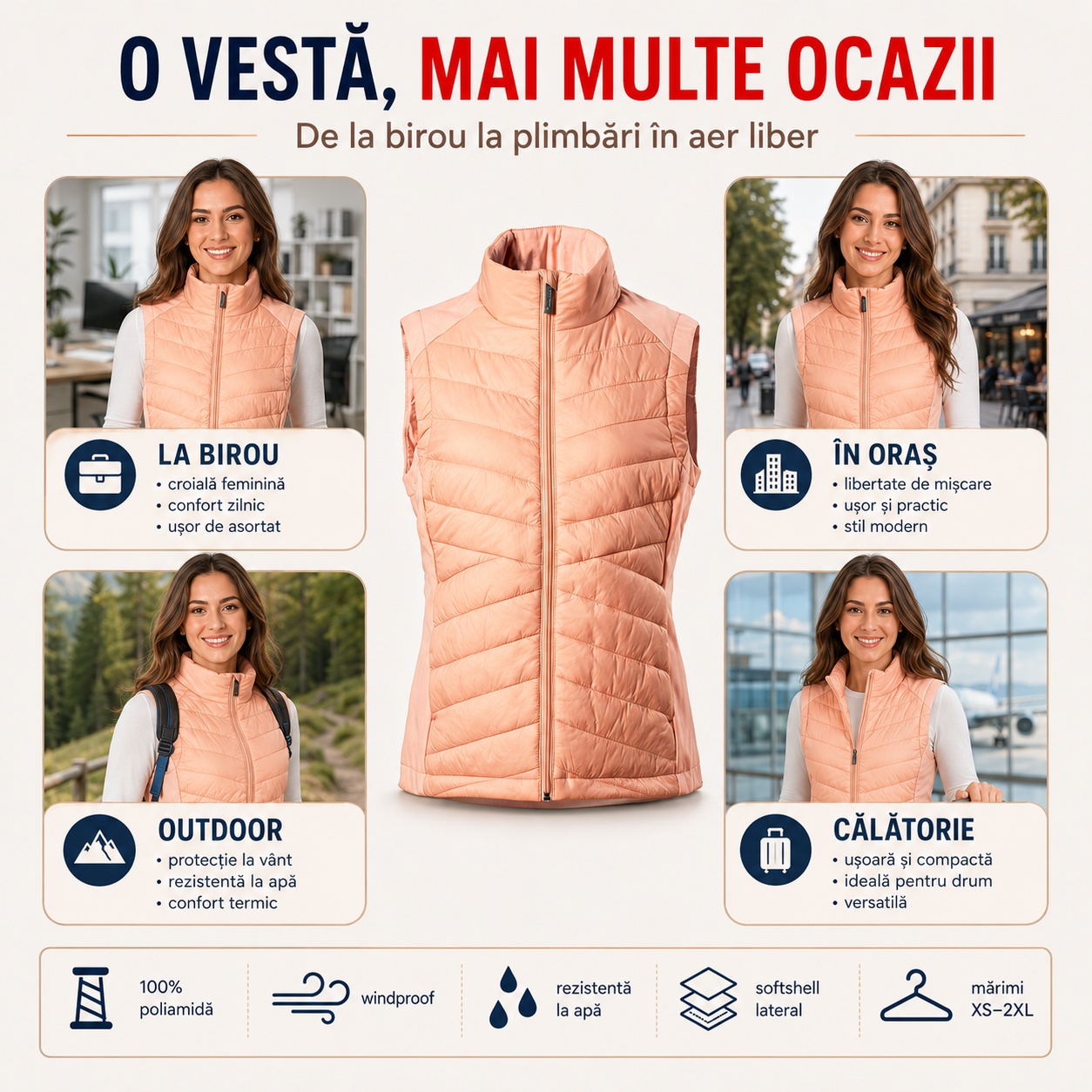 Vestă hibridă Cross 558 damă design modern