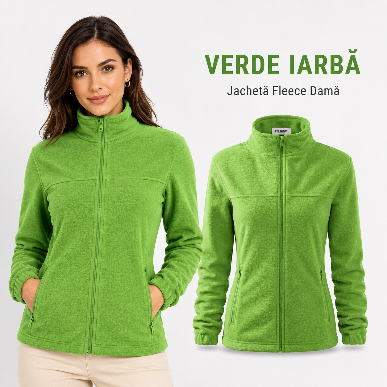 Bluza fleece dama cu guler inalt