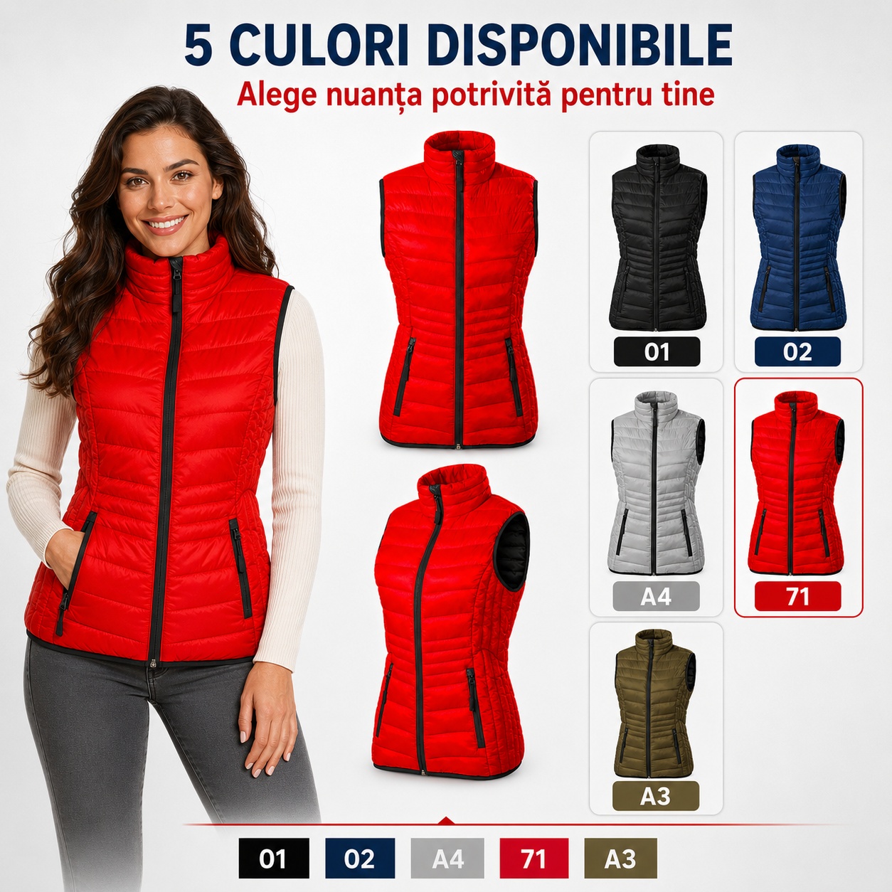 Beneficii vestă damă matlasată Everest 554