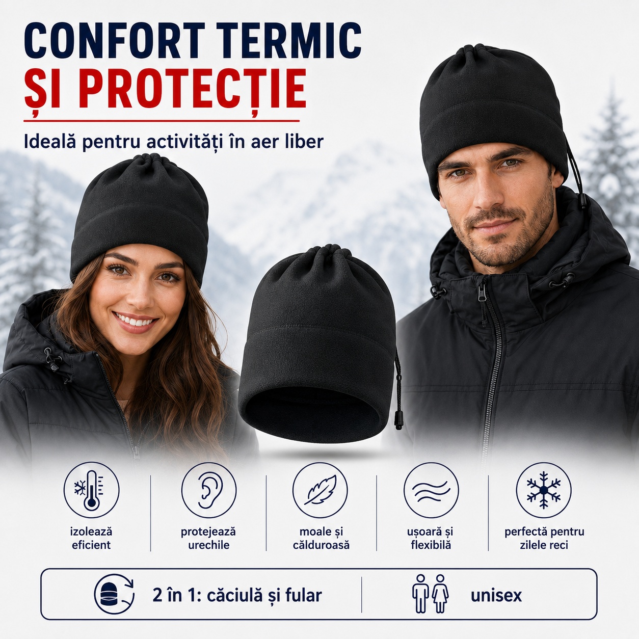Căciulă fleece Malfini Practic 519 disponibilă în 7 culori