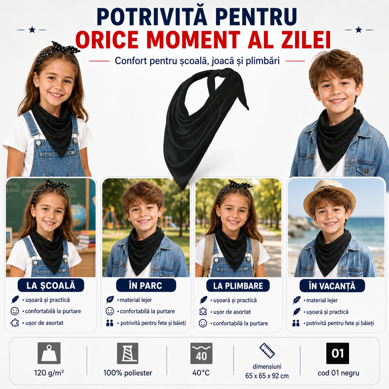 Eșarfă Relax 327 pentru fete și băieți - stil și utilizare