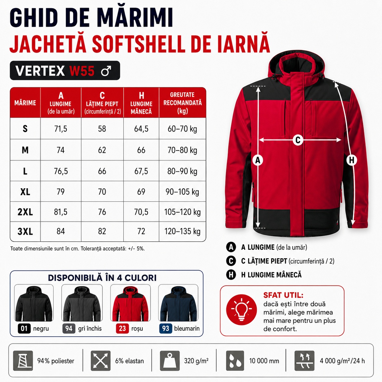 Vertex W55 geacă softshell bărbați negru gri roșu bleumarin
