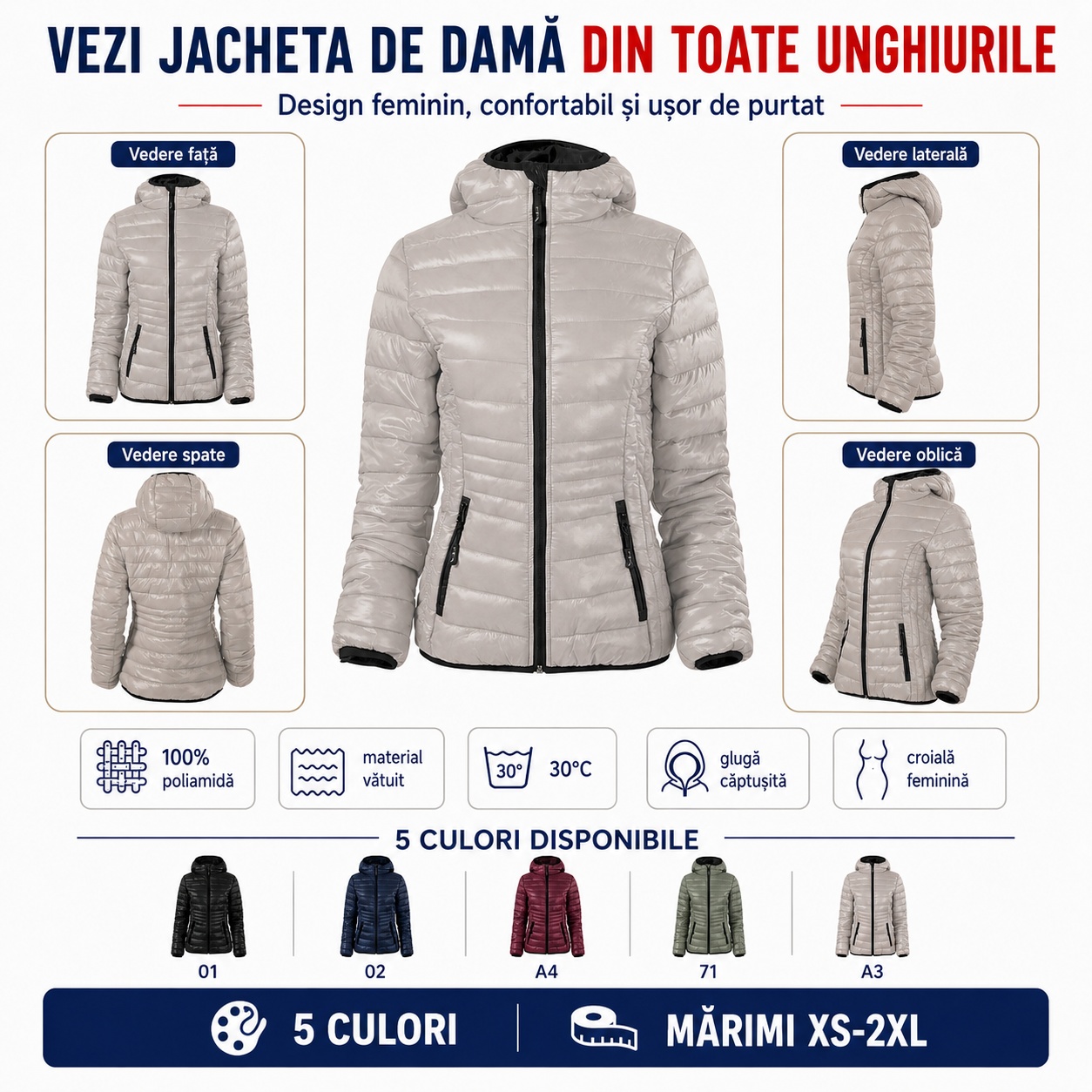 Everest 551 jachetă damă cu buzunare cu fermoar