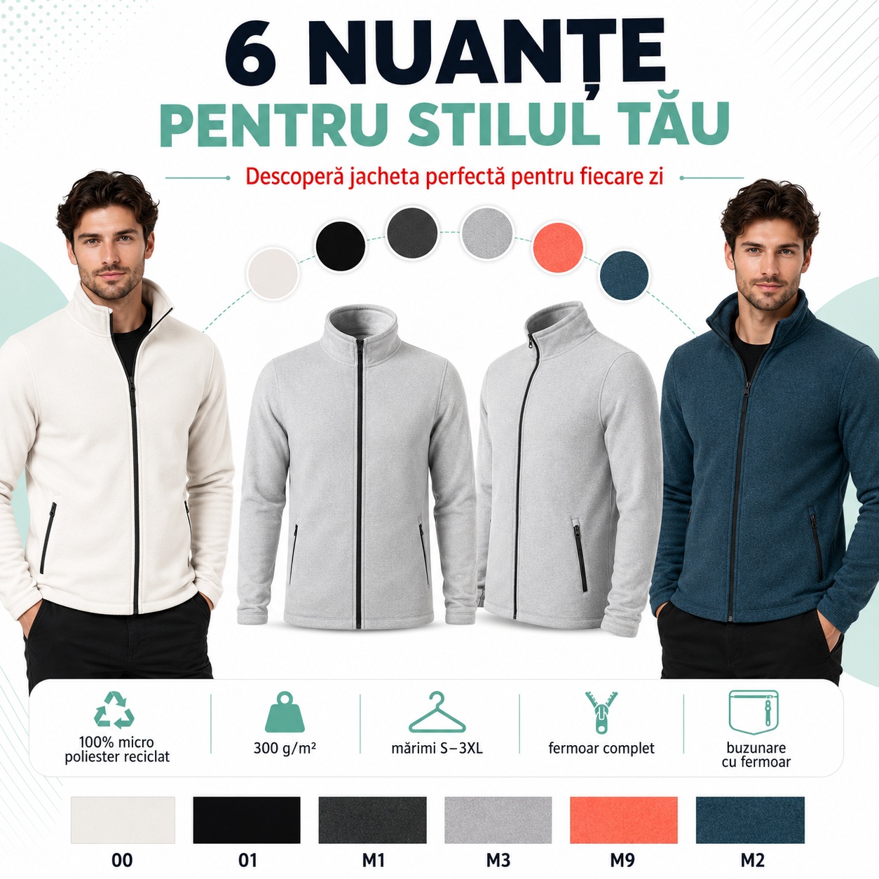 Jachetă fleece Factor 852 bărbați casual birou călătorie și timp liber