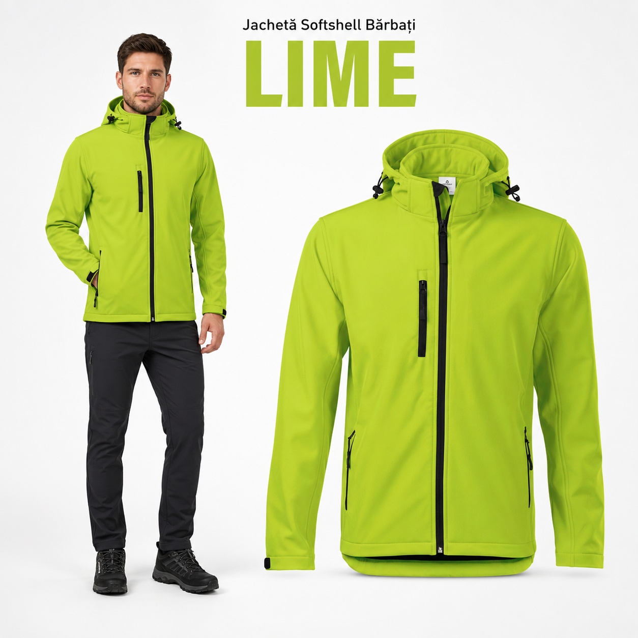 Geacă bărbați cu fleece și membrană softshell Performance 522