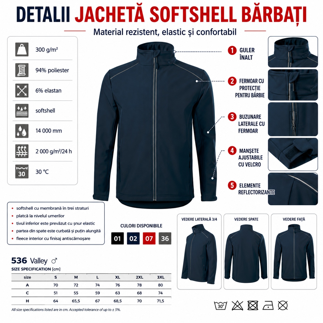 Avantaje geaca softshell barbati impermeabila Valley 536