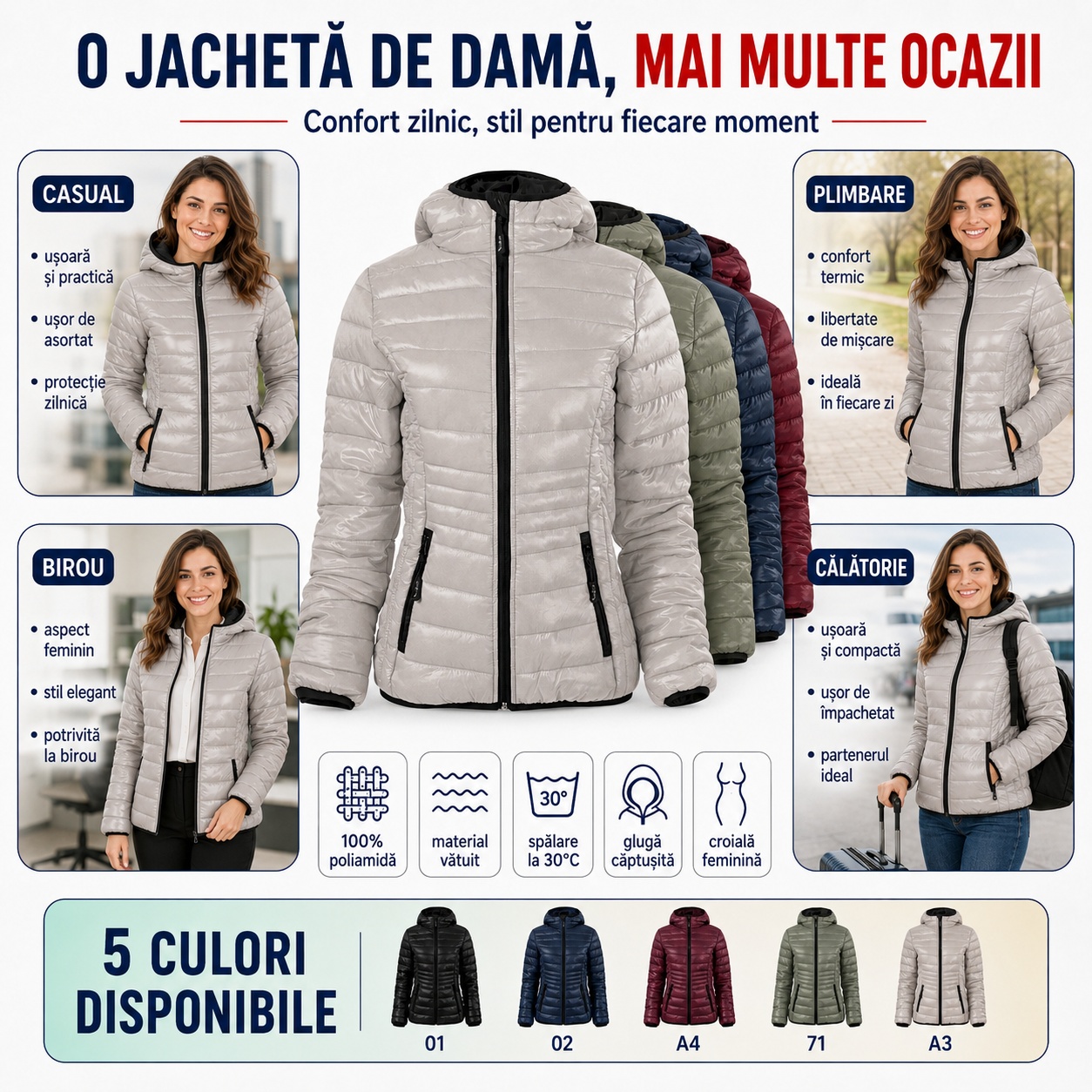 Geacă damă ușoară și călduroasă Everest 551