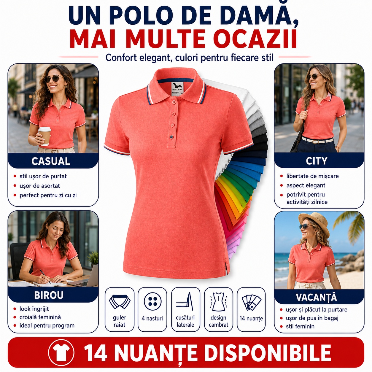Un polo de damă pentru mai multe ocazii