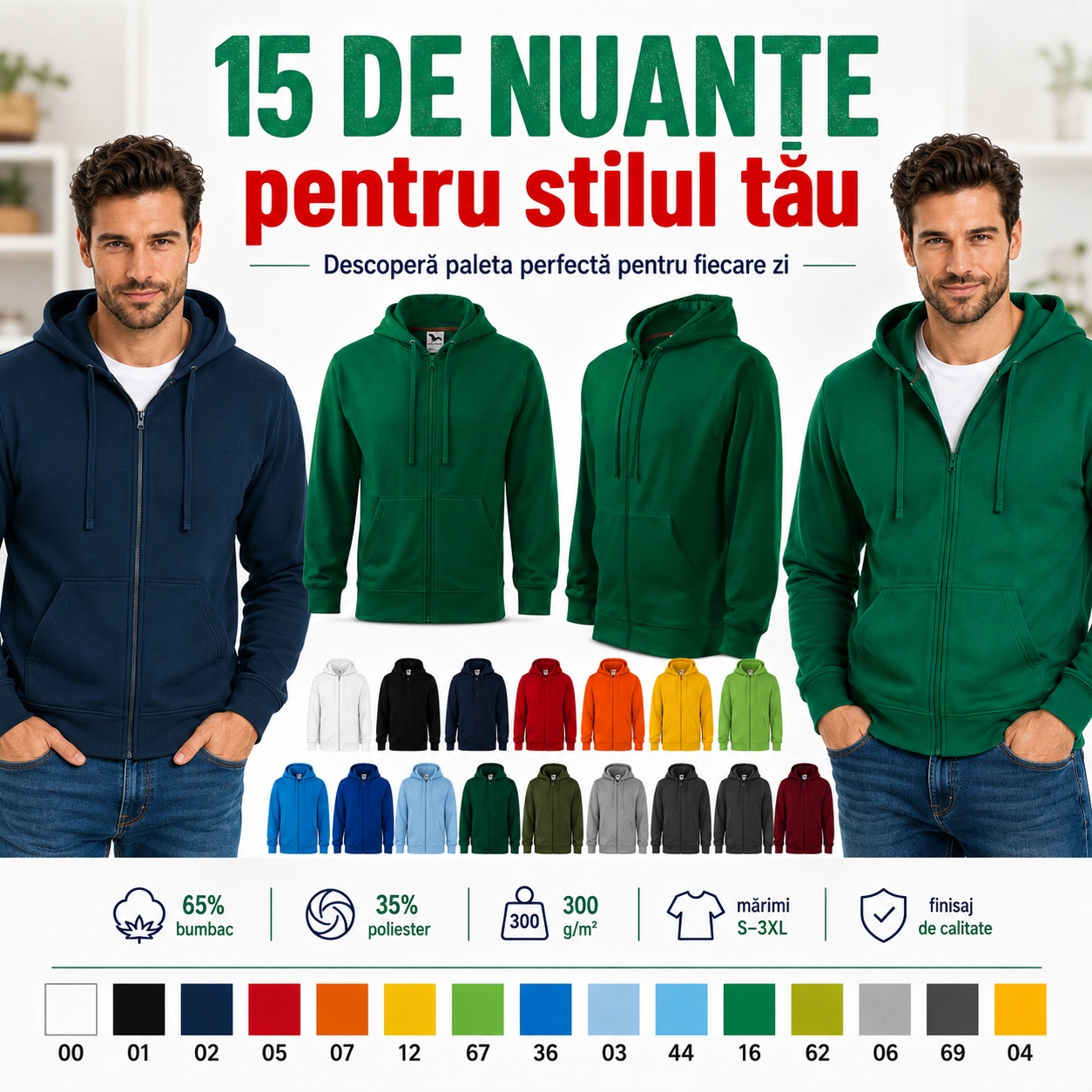 De ce să alegi hanoracul bărbați Malfini 410 Trendy Zipper cu fermoar și glugă