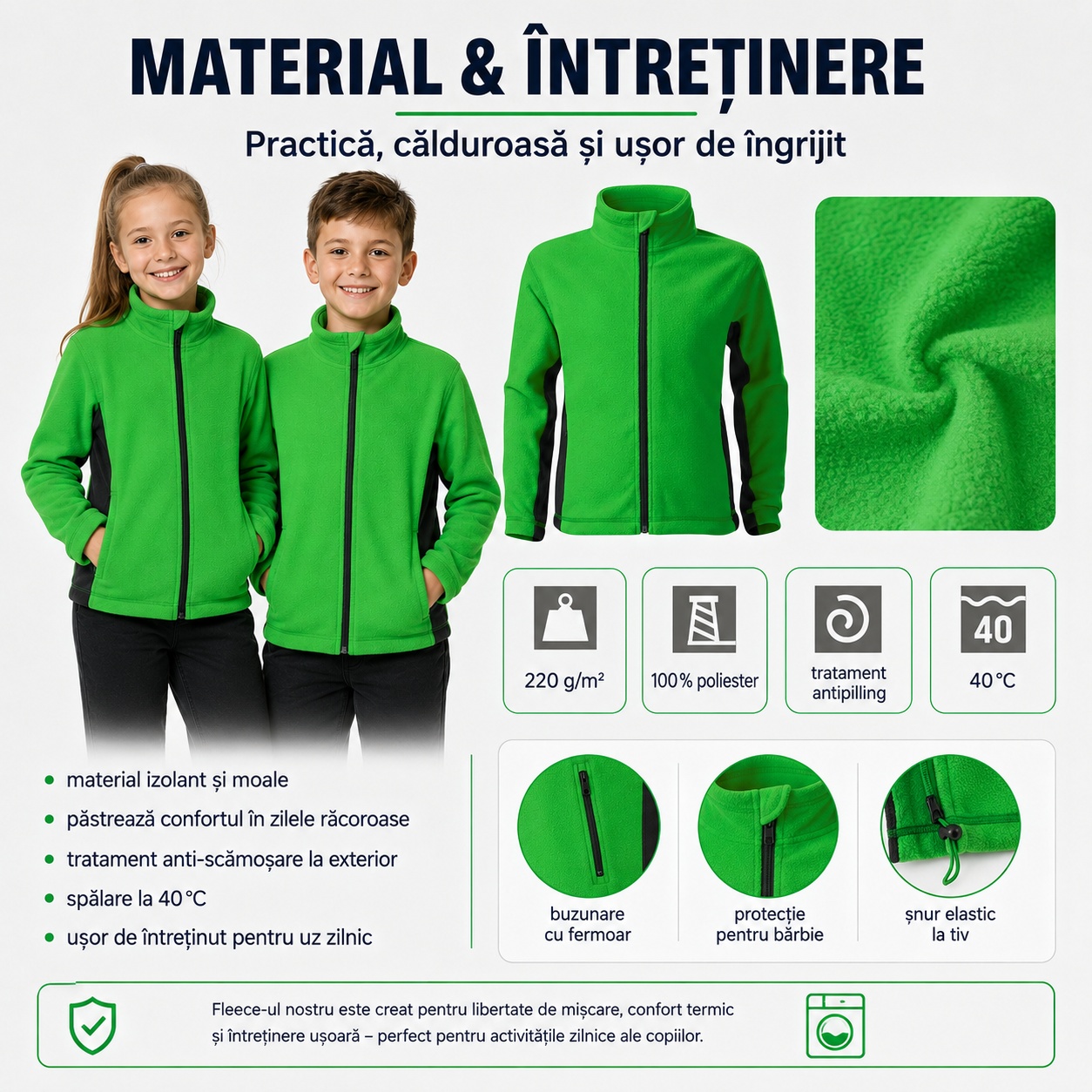 Ghid marimi jacheta fleece copii Frosty 529