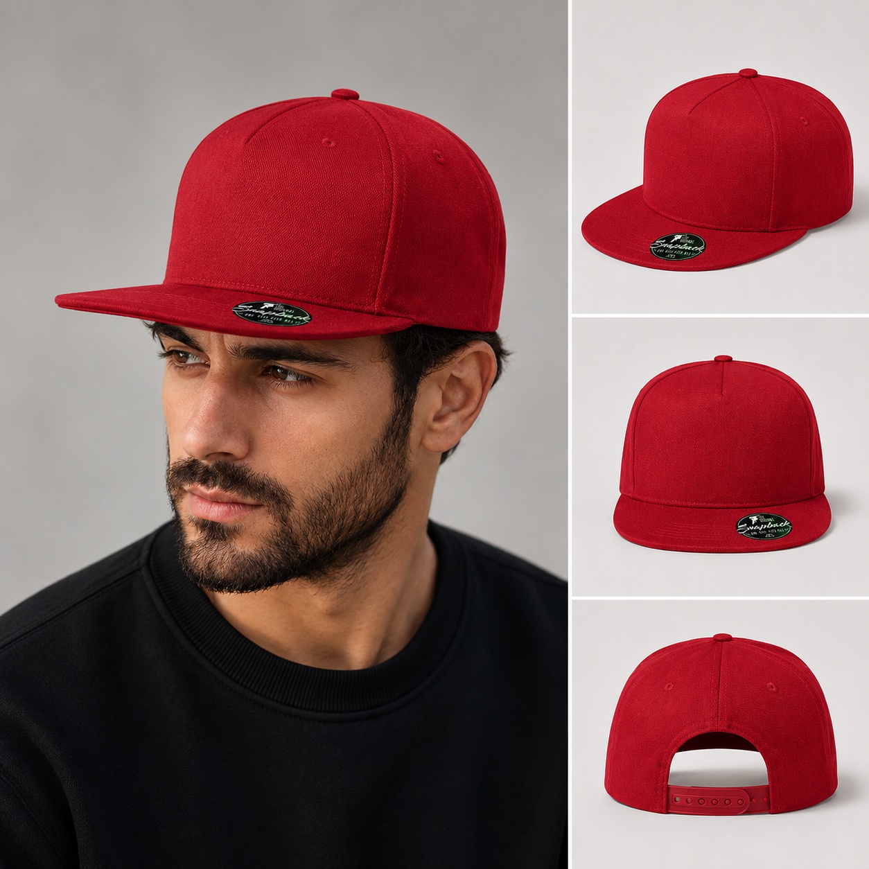 Șapcă RAP roșie cod 07 Șapcă RAP roșie cod 07 cu cozoroc drept și snapback