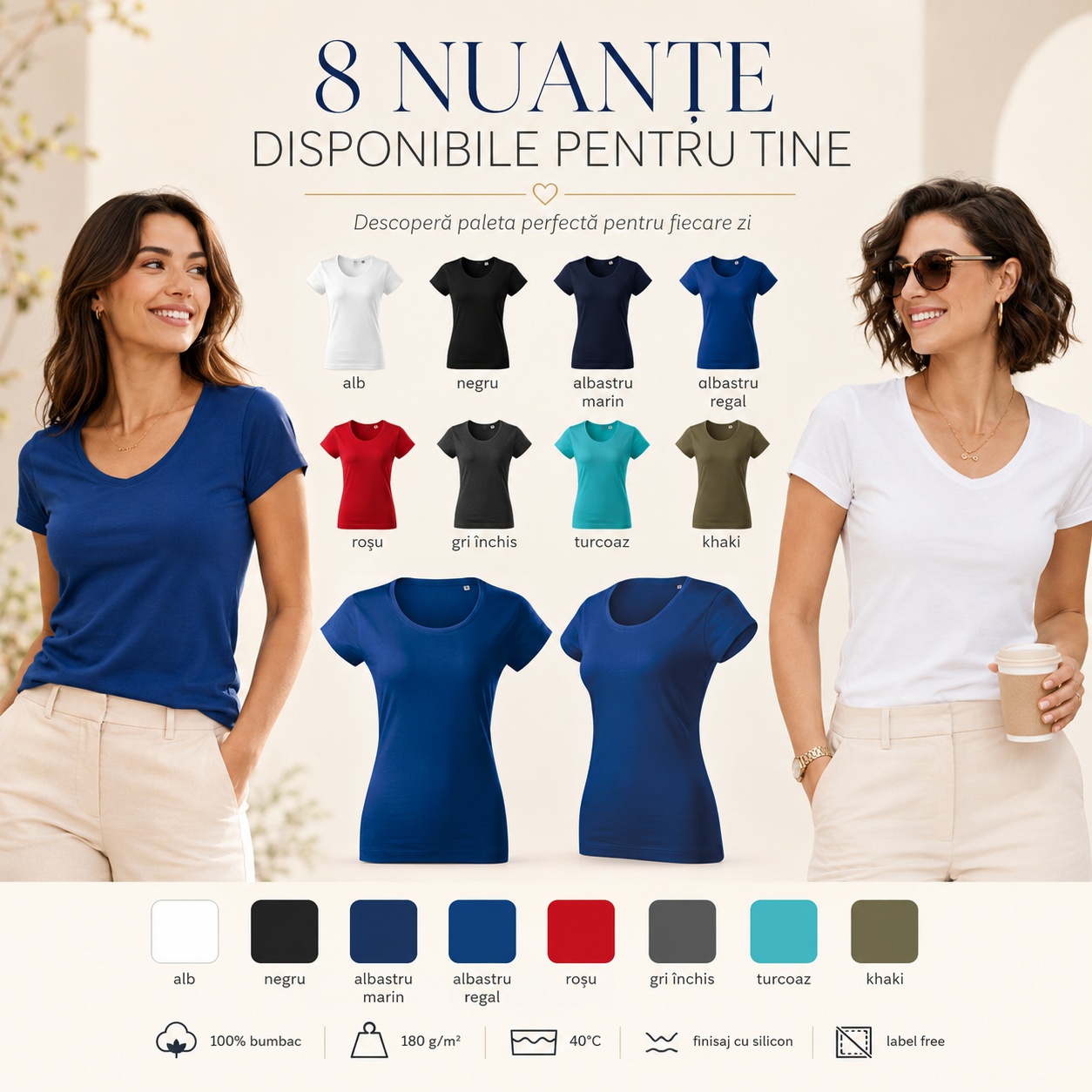 Tricou damă Malfini Viper Free F61, 8 nuanțe disponibile, 100% bumbac, 180 g/m², label free