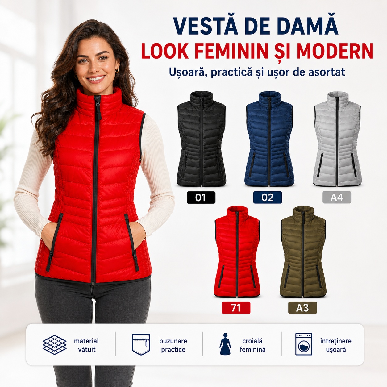 Everest 554 vestă femei matlasată