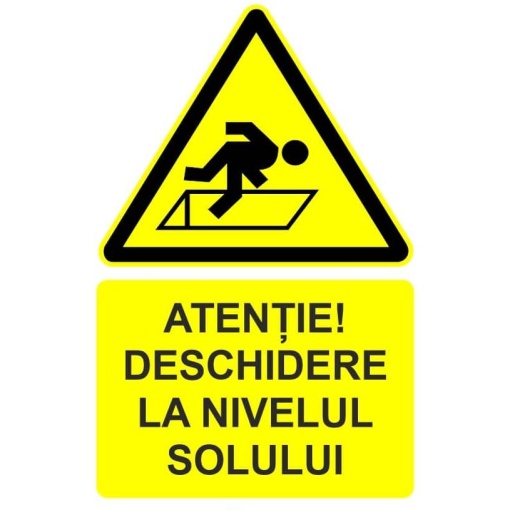 Indicator Atentie deschidere la nivelul solului indicator de avertizare, Sticker autocolant