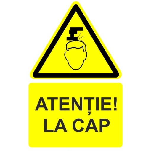 Indicator Atentie la cap indicator de avertizare, Sticker autocolant
