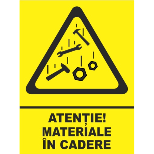 Indicator Atentie materiale in cadere (2), Sticker autocolant