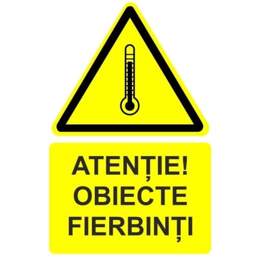 Indicator Atentie obiecte fierbinti indicator de avertizare, Sticker autocolant