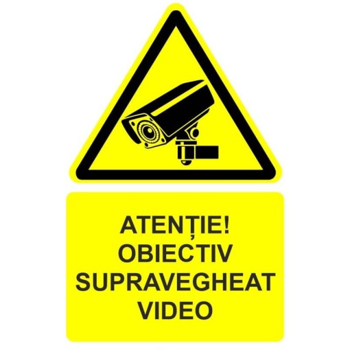Indicator Atentie obiectiv supravegheat video indicator de avertizare, Sticker autocolant