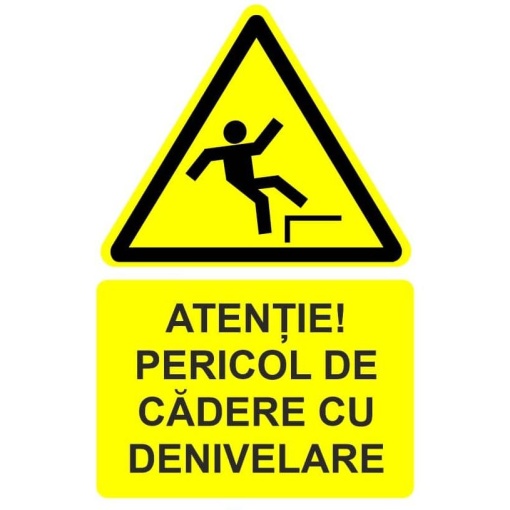 Indicator Atentie pericol de cadere cu denivelare indicator de avertizare, Sticker autocolant
