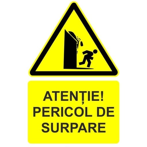 Indicator Atentie pericol de surpare indicator de avertizare, Sticker autocolant