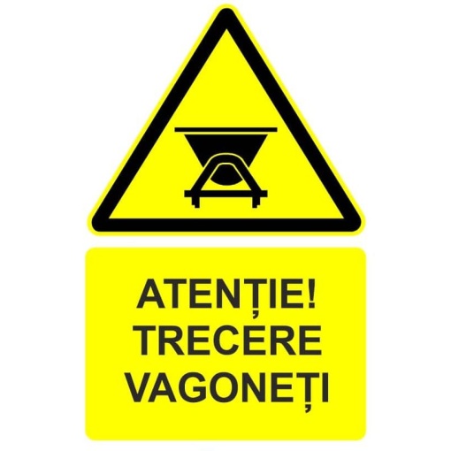 Indicator Atentie trecere vagoneti indicator de avertizare, Sticker autocolant