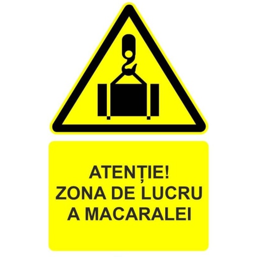 Indicator Atentie zona de lucru a macaralei indicator de avertizare, Sticker autocolant