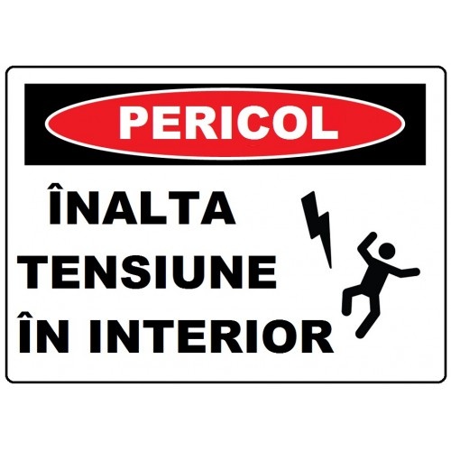 Indicator Cu inalta tensiune in interior, Sticker autocolant