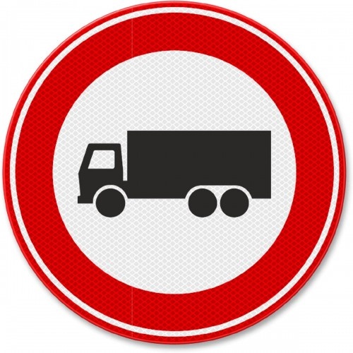 Indicator de circulatie interzis pentru camioane, Sticker autocolant