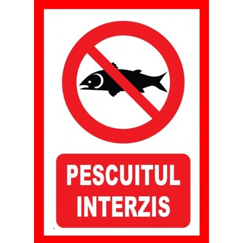 Indicator De interzicere pescuitul interzis, Sticker autocolant