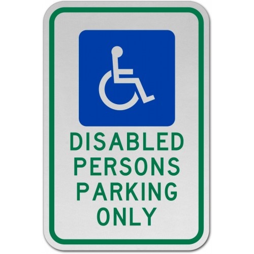 Indicator Disabled Persons Parking Only Sign, Sticker autocolant