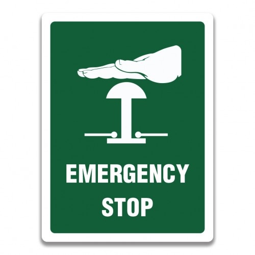Indicator EMERGENCY STOP SIGN, Sticker autocolant