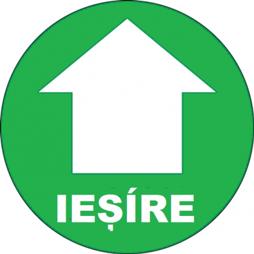 Indicator Eticheta iesire pentru podea in cerc), Sticker autocolant
