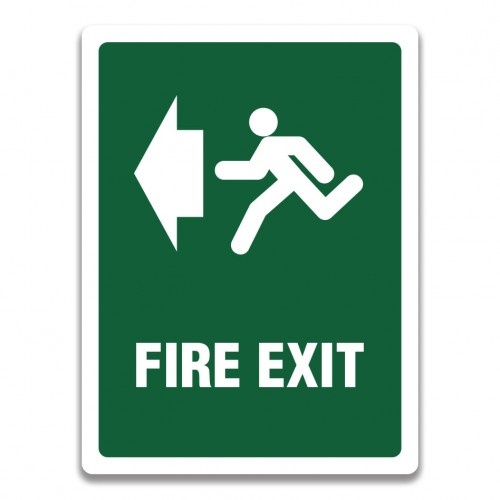 Indicator FIRE EXIT LEFT SIGN, Sticker autocolant