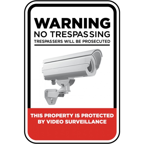 Indicator Protected by Video Surveillance, Sticker autocolant