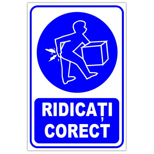 Indicator Ridicati corect v1, Sticker autocolant