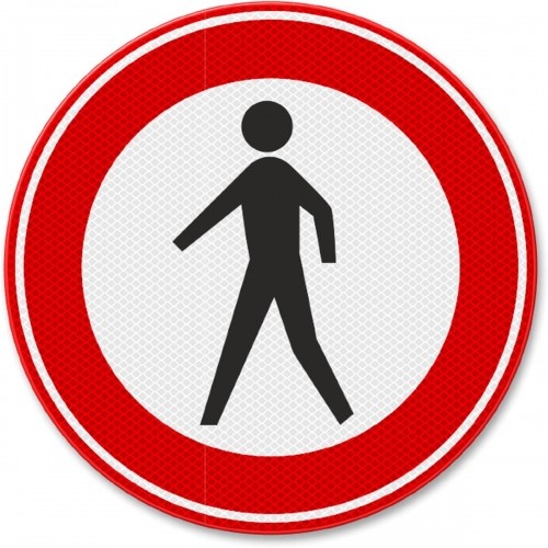 Indicator Semn de circulatie interzis pietonilor, Sticker autocolant